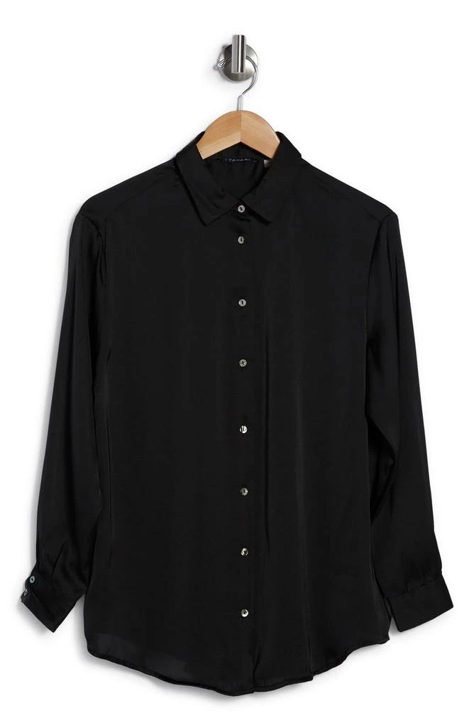 商品Tahari|Long Sleeve Satin Button-Up Blouse,价格¥150,第3张图片详细描述