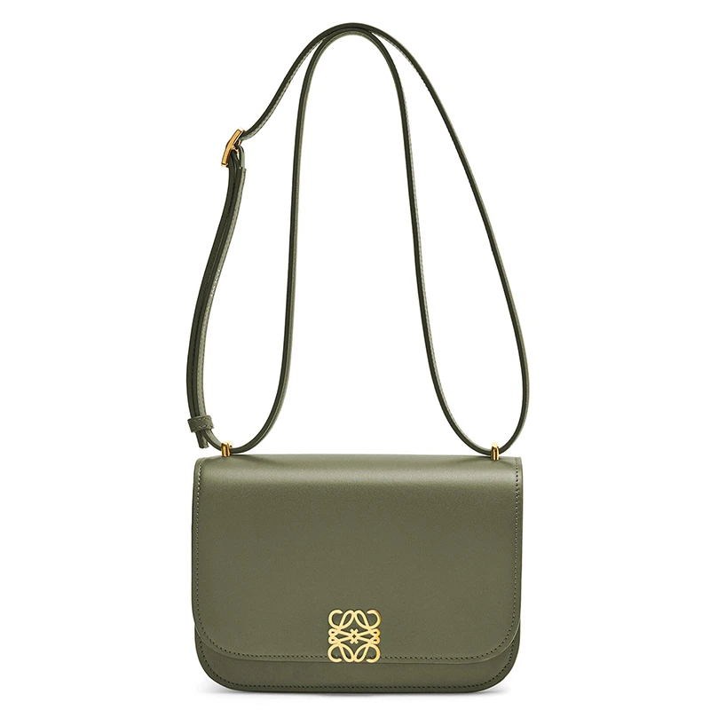 LOEWE/罗意威 21秋冬款 Goya系列 女士小号鳄梨绿真丝小牛皮金属徽标磁扣单肩斜挎包A896N09X01-3949 商品