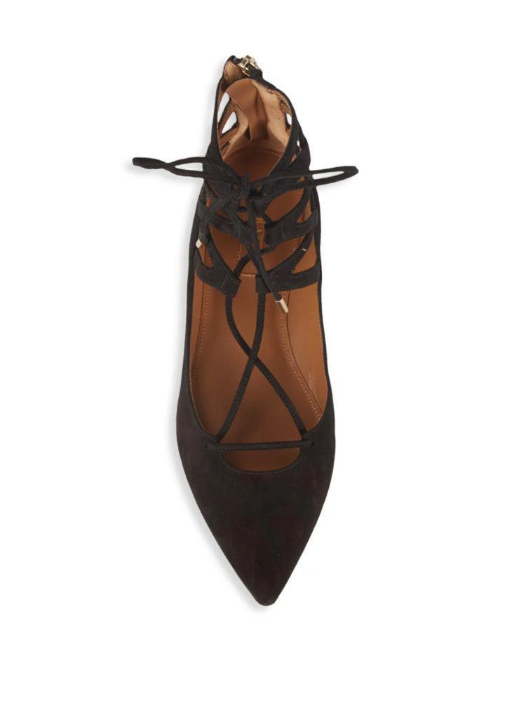 商品Aquazzura|Belgravia 麂皮绑带平底鞋,价格¥5464,第4张图片详细描述