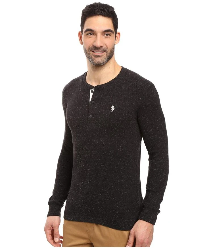 商品U.S. POLO ASSN.|Long Sleeve Slim Fit Fleck Thermal Henley Pullover,价格¥253,第2张图片详细描述