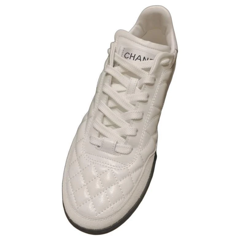 商品[国内直发] Chanel|香奈儿 24a德训鞋 圆头系带平底 低帮 生活休闲鞋 男款 白色,价格¥14997,第5张图片详细描述
