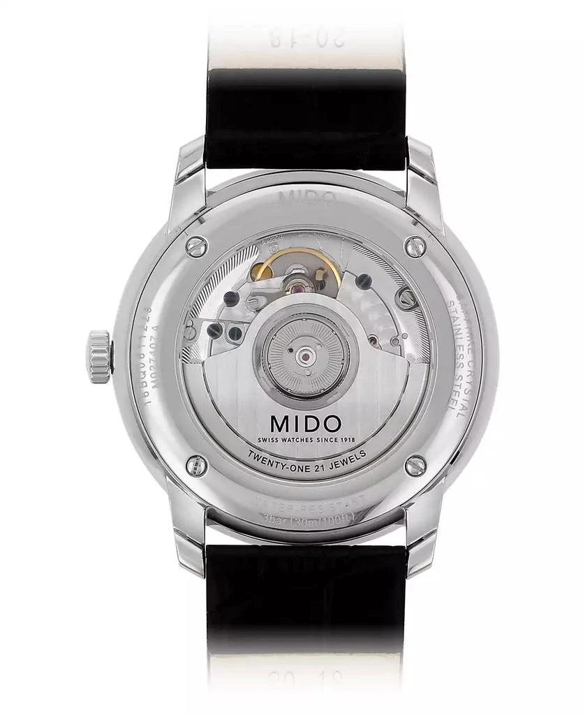 商品MIDO|Men's Swiss Automatic Baroncelli III Heritage Black Leather Strap Watch 39mm,价格¥7783,第3张图片详细描述