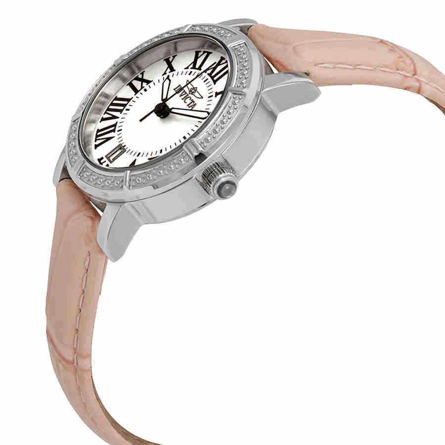 Invicta Wildflower Silver Dial Pink Leather Ladies Watch 13967商品第2张图片规格展示