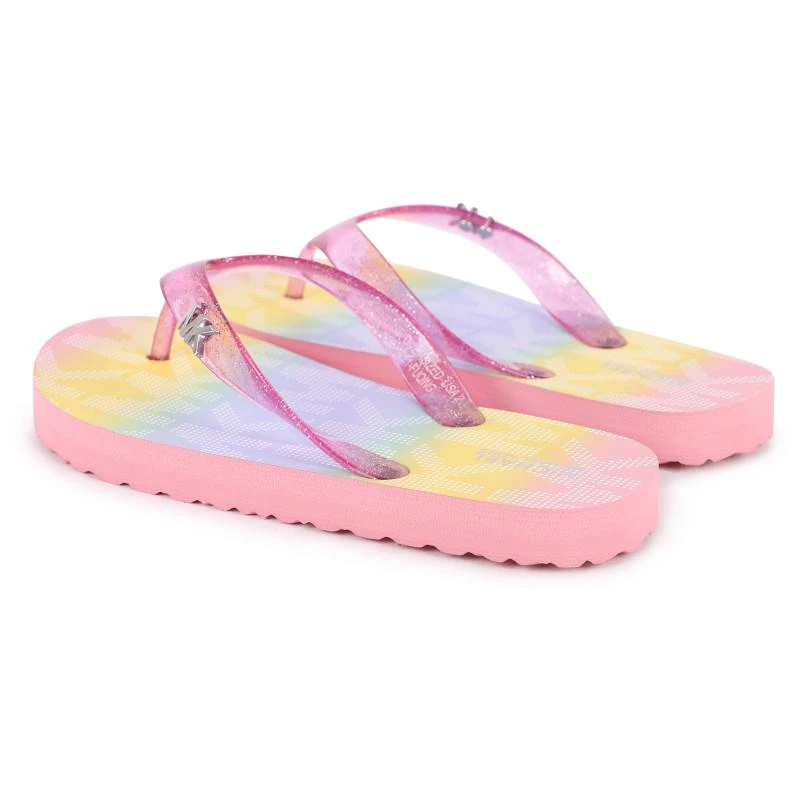 商品Michael Kors|Tie dye sole logo flip flops in pink,价格¥366,第2张图片详细描述