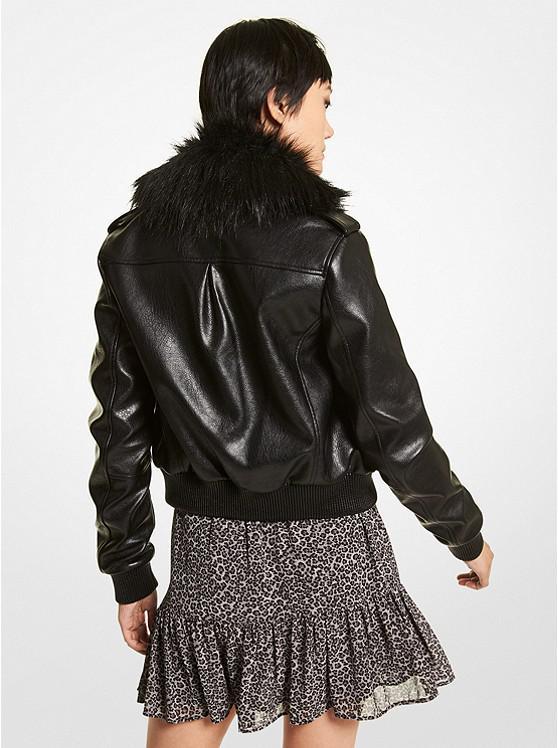 商品Michael Kors|Faux Leather Flight Jacket,价格¥2943,第4张图片详细描述