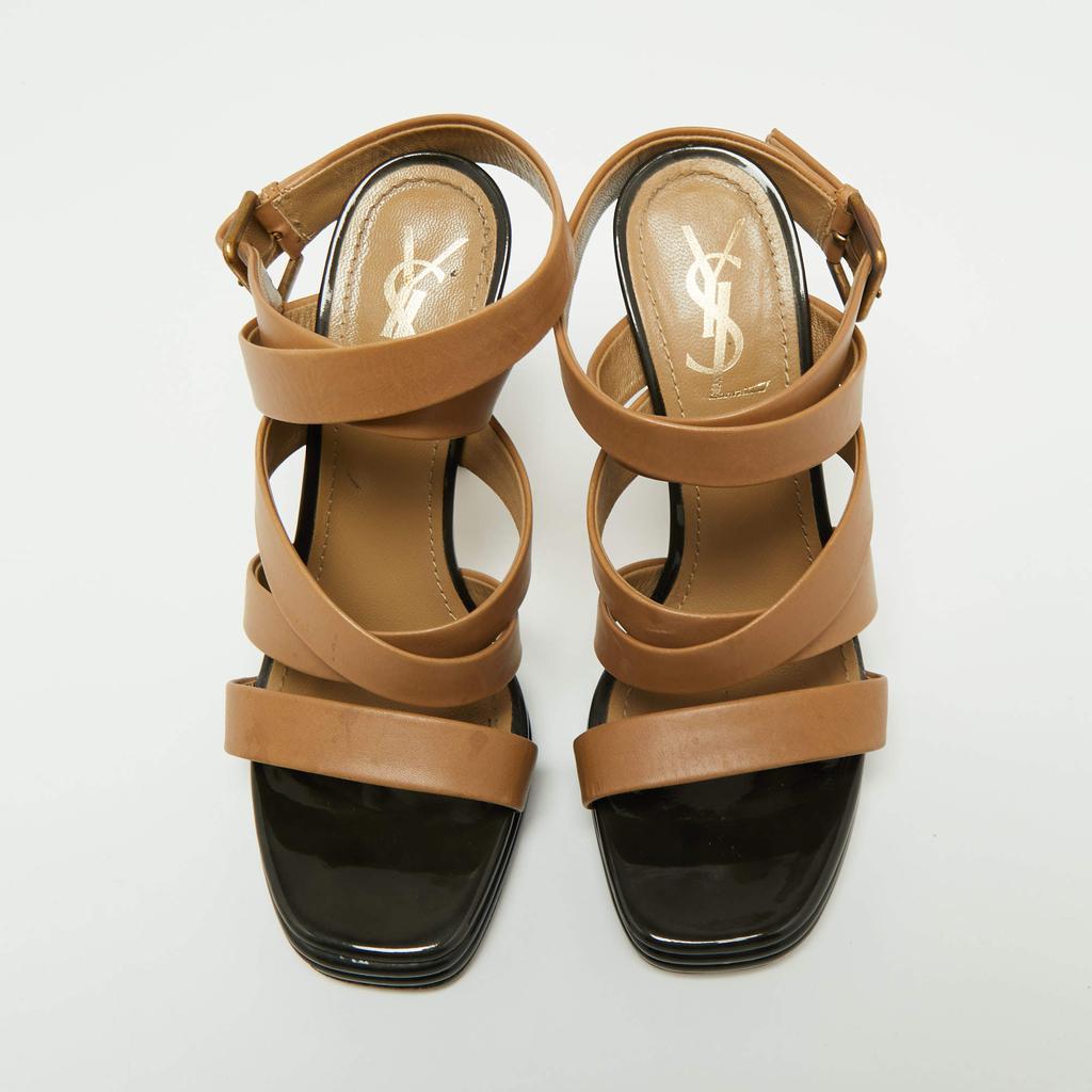 商品[二手商品] Yves Saint Laurent|Saint Laurent Paris Brown Leather Strappy Sandals Size 37,价格¥3059,第5张图片详细描述