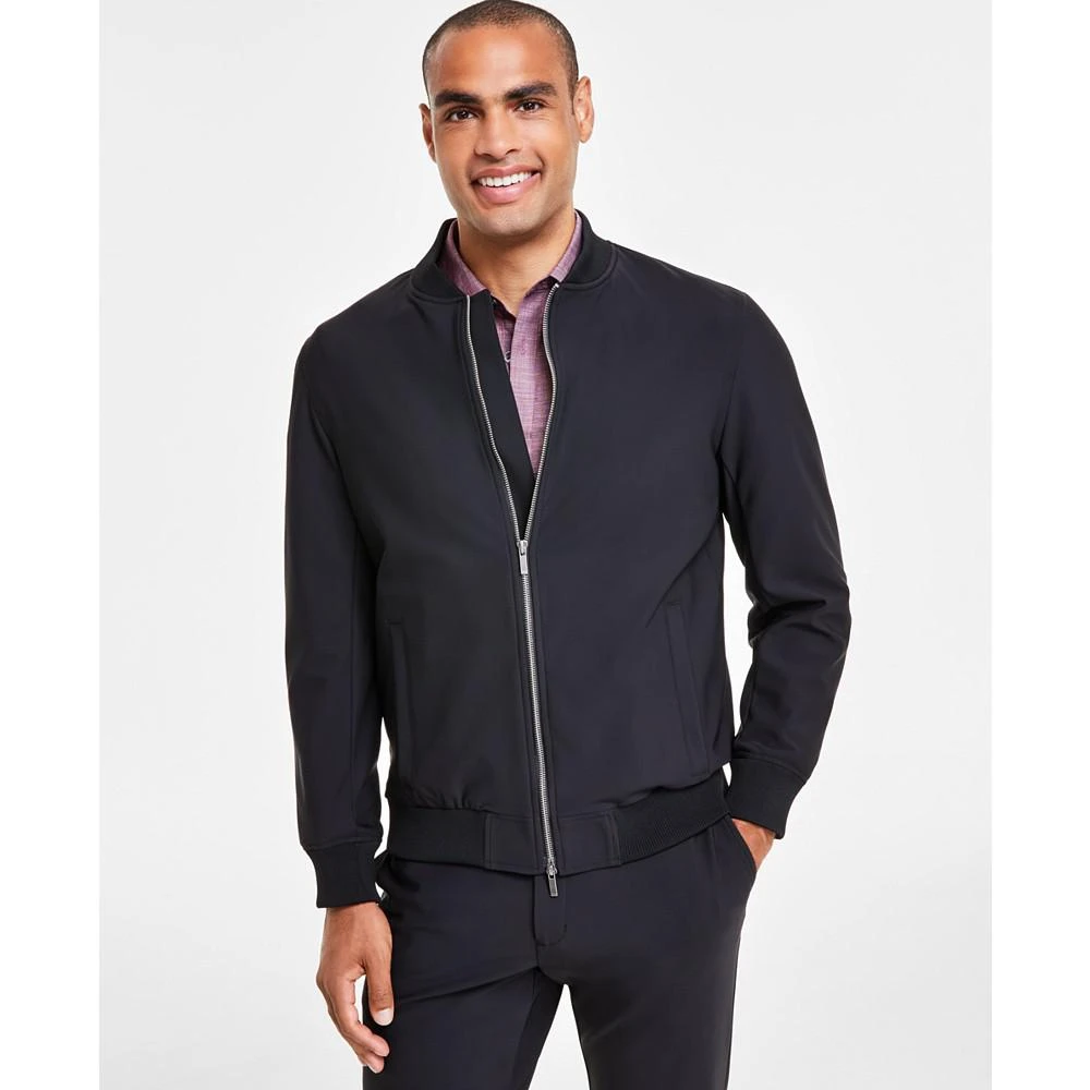 商品Alfani|Men's Alfatech Regular-Fit Full-Zip Ponté-Knit Bomber Jacket, Created for Macy's,价格¥430,第3张图片详细描述