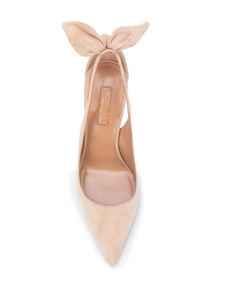 商品Aquazzura|Aquazzura Womans Beige Suede Pumps With Bow Detail,价格¥3053,第4张图片详细描述