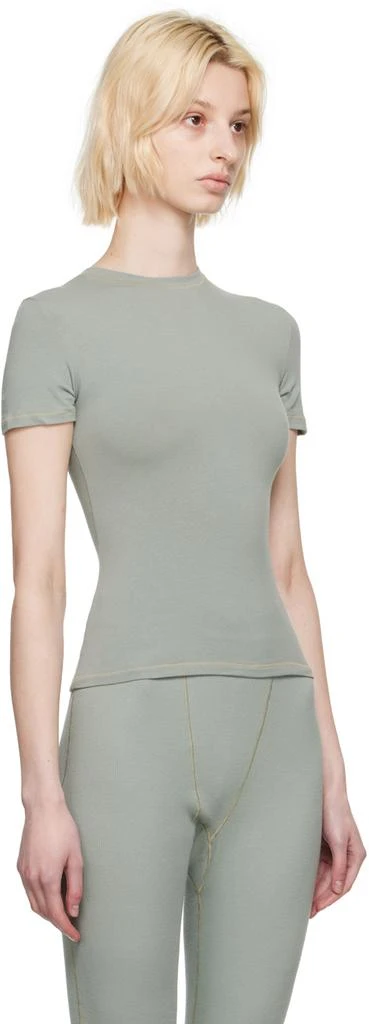 商品SKIMS|Green Cotton Jersey T-Shirt,价格¥430,第2张图片详细描述