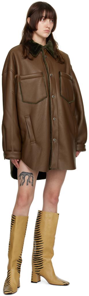 Brown Mathis Vegan Leather Jacket商品第4张图片规格展示