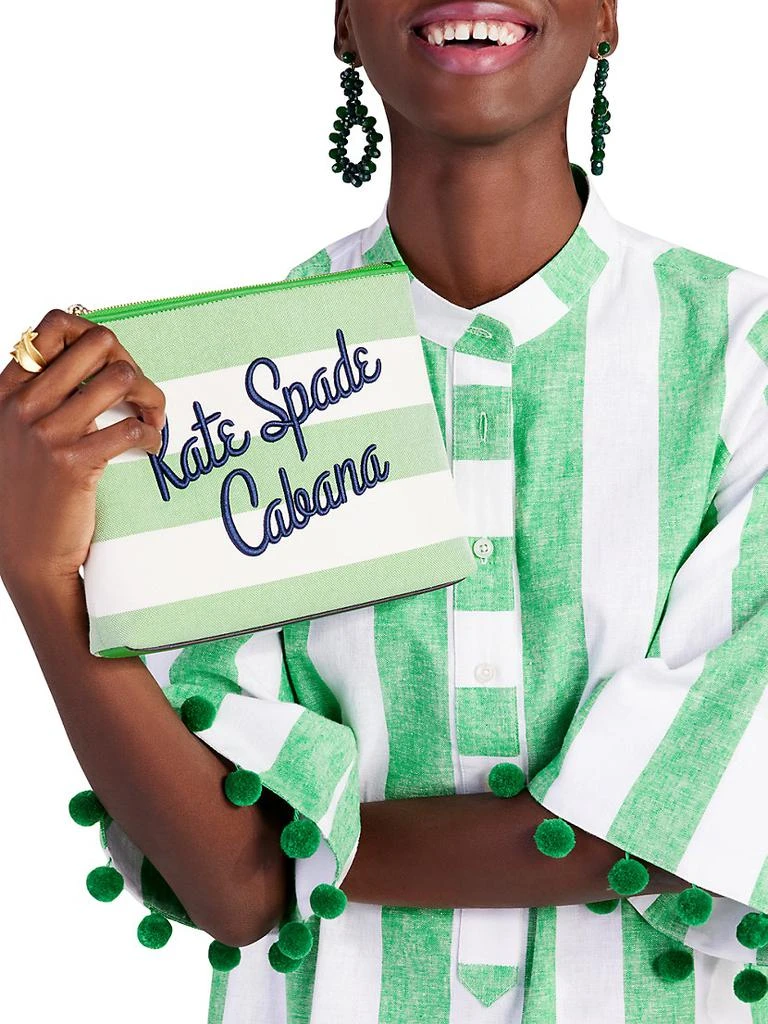 商品Kate Spade|Cabana Striped Canvas Pouch,价格¥311,第3张图片详细描述