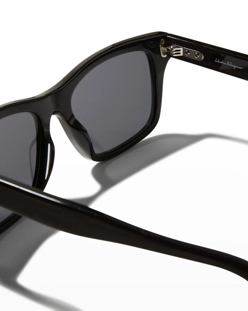 商品Salvatore Ferragamo|Men's Double Gancini Rectangle Sunglasses,价格¥2148,第5张图片详细描述