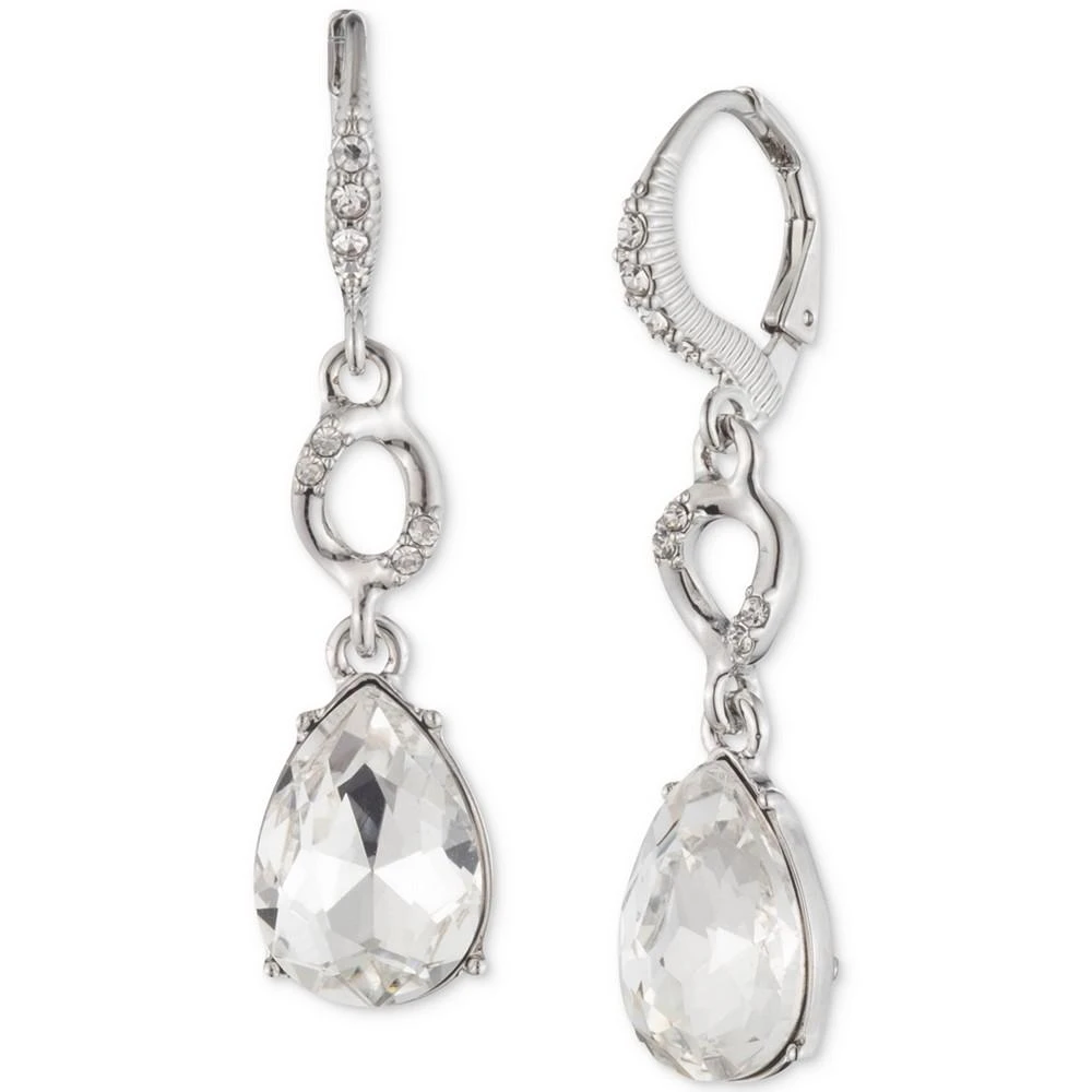 商品Givenchy|Silver-Tone Circle & Pear-Shape Crystal Double Drop Earrings,价格¥181,第1张图片