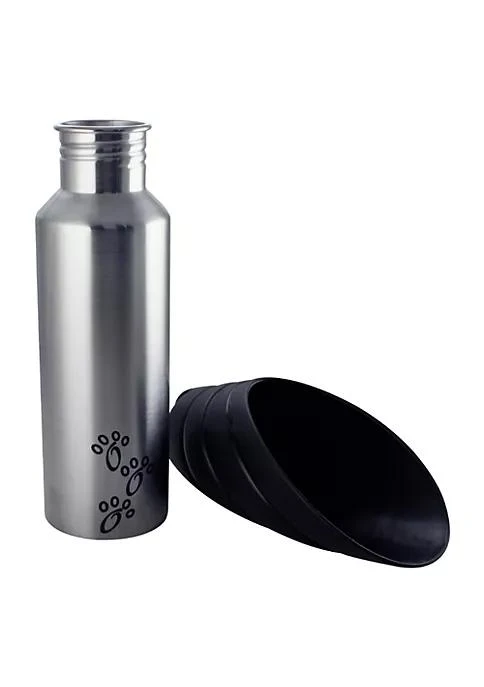 商品Duna Range|Range Plastic Fin Cap Pet Travel Water Bottle In Stainless Steel Large Silver And Black,价格¥62,第3张图片详细描述