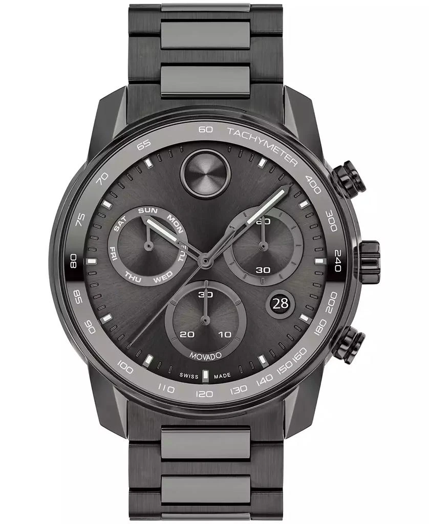 商品Movado|Men's Bold Verso Gunmetal Ionic Plated Steel Bracelet Watch 44mm,价格¥7375,第1张图片