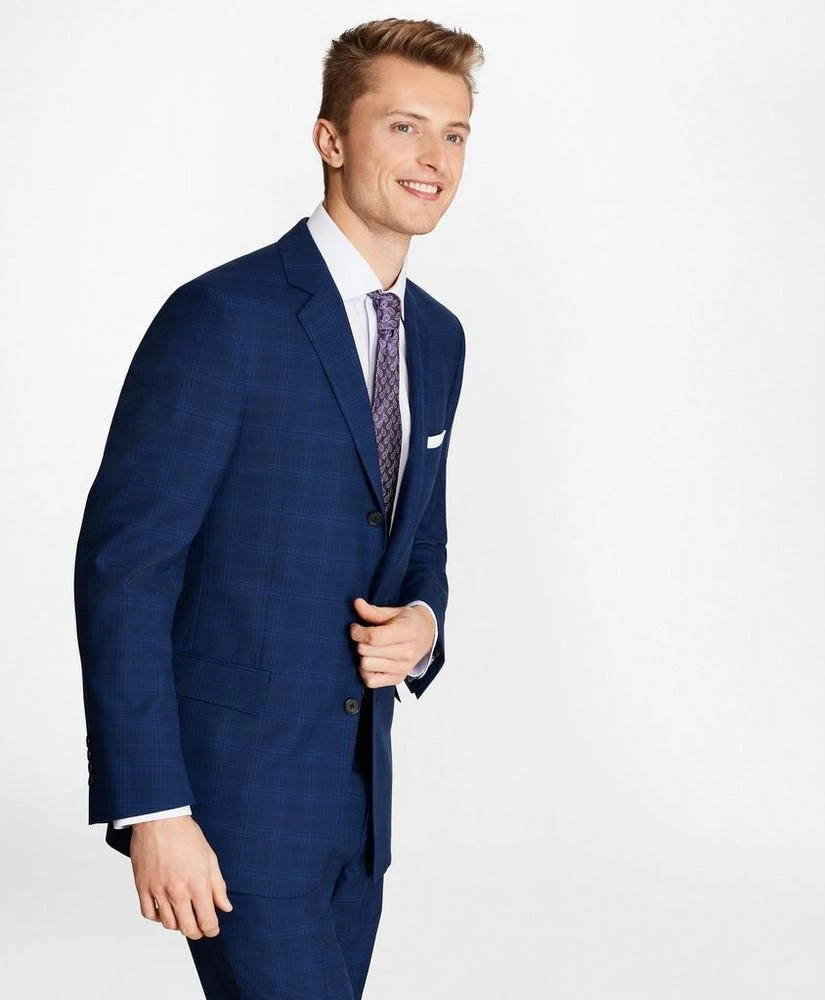 商品Brooks Brothers|Regent Fit Saxxon™ Wool Three-Button Plaid 1818 Suit,价格¥3256,第1张图片