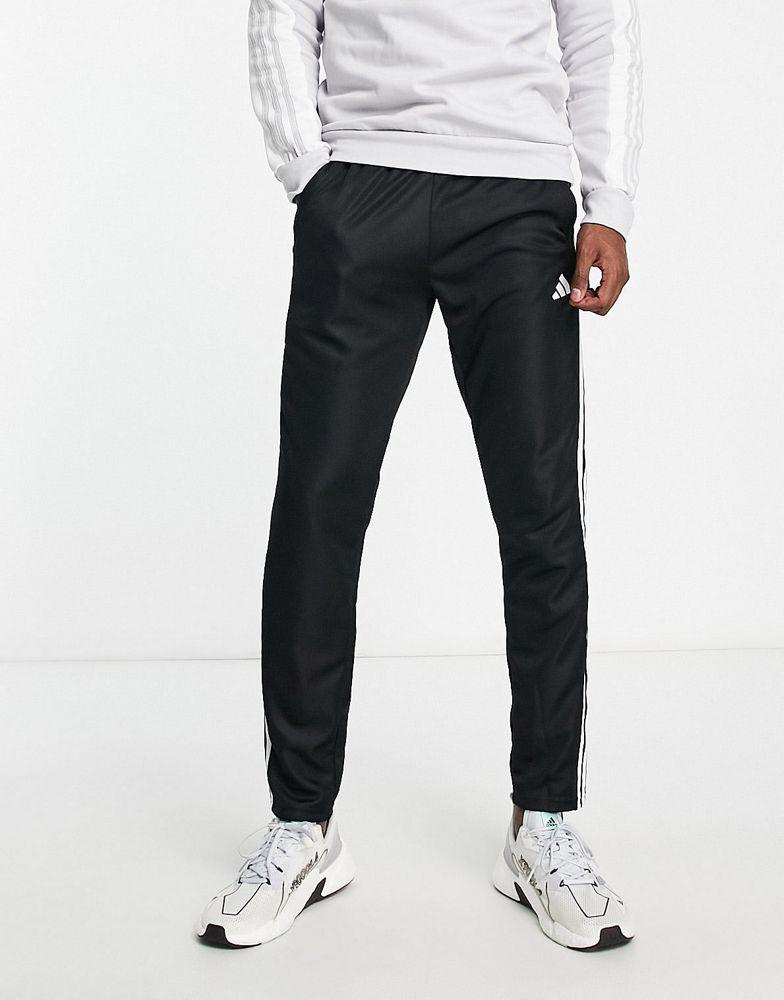 adidas Training Train Essentials 3 stripe joggers in black商品第4张图片规格展示