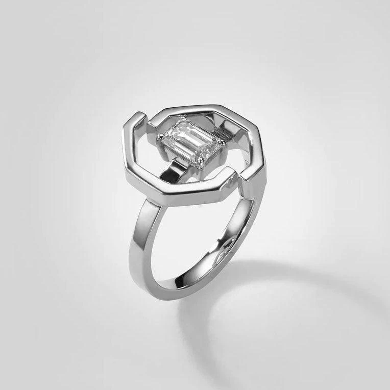 商品AME|Âme Angles 18K White Gold, Lab-Grown Diamond 0.68ct. tw. Signature Ring Sz. 5.75,价格¥15648,第3张图片详细描述