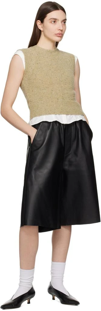 商品AMI|Black Bermuda Leather Shorts,价格¥11320,第4张图片详细描述