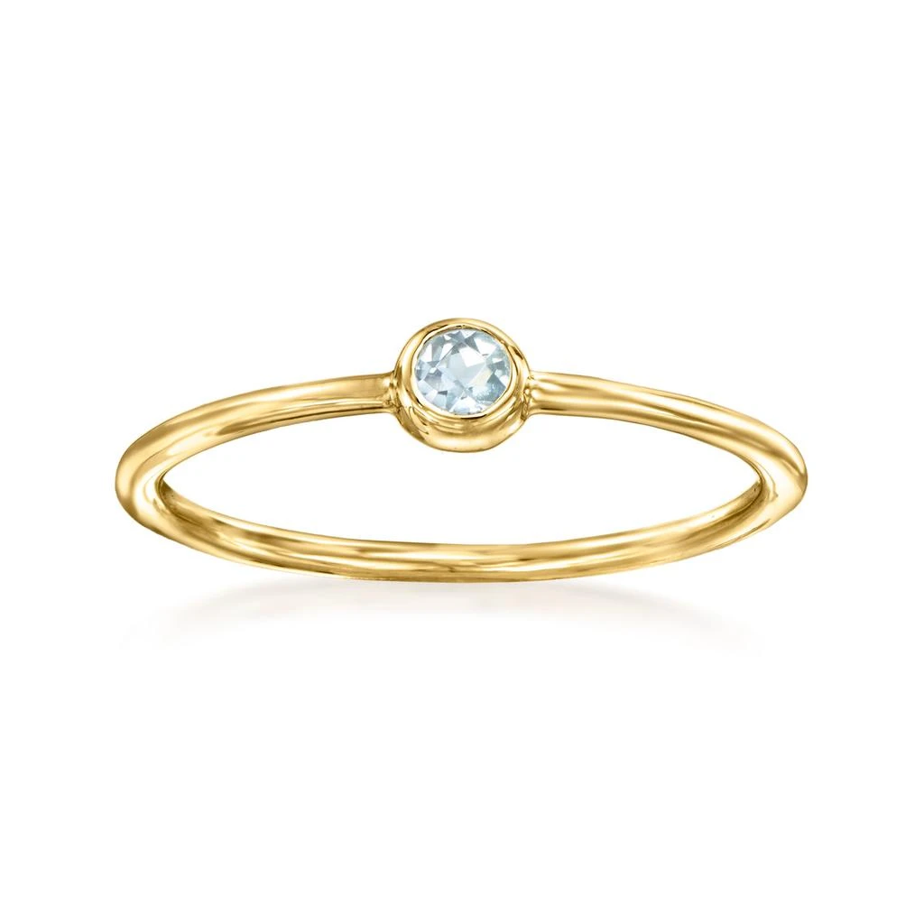 商品RS Pure|RS Pure by Ross-Simons Bezel-Set Aquamarine-Accented Ring in 14kt Yellow Gold,价格¥1183,第1张图片