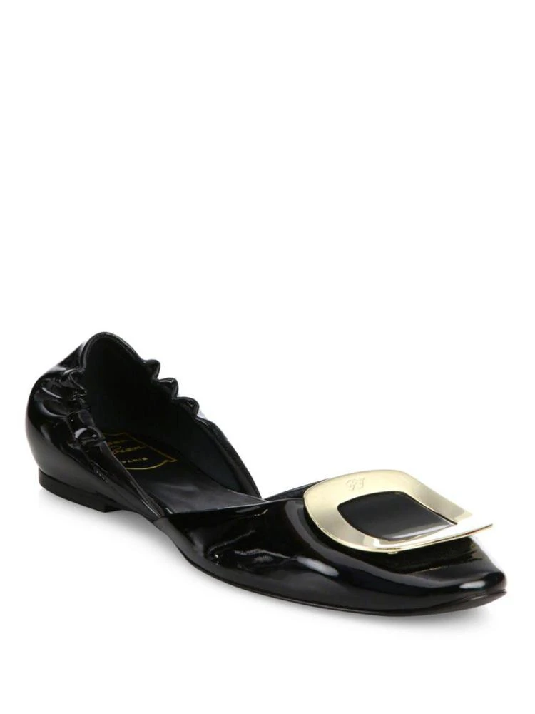 商品Roger Vivier|Roger Vivier - Ballerine Chips Patent Leather d'Orsay Flats,价格¥4881,第1张图片