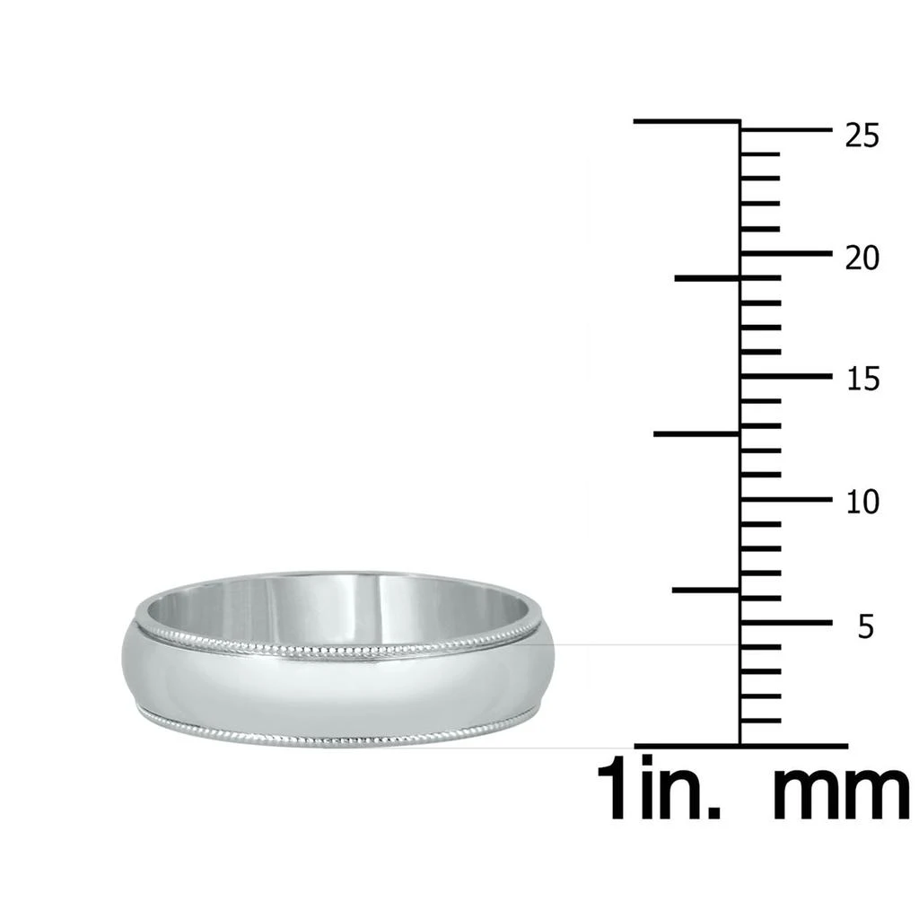 商品SSELECTS|4Mm Milgrain Edge Comfort Fit Wedding Band In 14K White Gold,价格¥3430,第4张图片详细描述