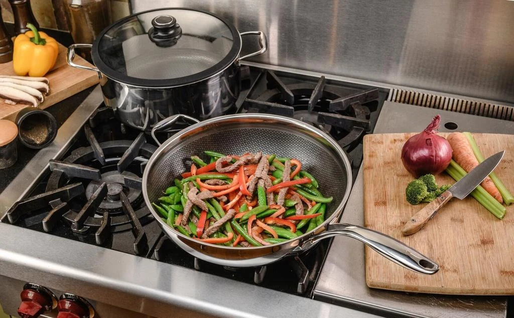 商品Frieling|Black Cube 12-1/2 Inch Stainless/Nonstick Hybrid Wok,价格¥1142,第3张图片详细描述