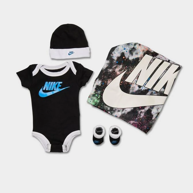 商品NIKE|Infant Nike Tie-Dye Futura Bodysuit, Hat, Booties and Blanket Box Set (4-Piece),价格¥187,第1张图片