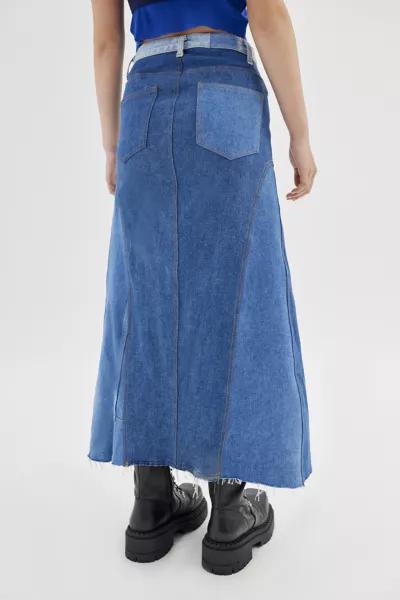 Urban Renewal Remade Denim Ruffle Maxi Skirt商品第4张图片规格展示