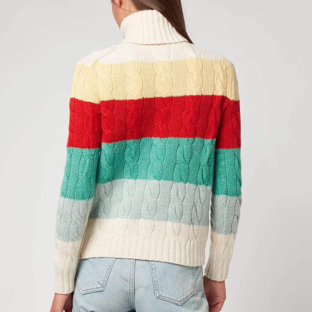 商品Ralph Lauren|Polo Ralph Lauren Women's Polo Striped Turtleneck Cable Knit Jumper- Multi,价格¥916,第2张图片详细描述