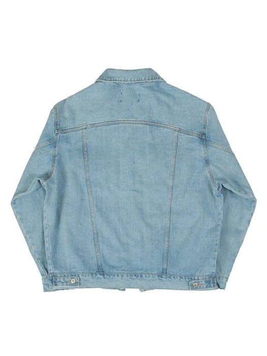 商品graver|Flower Dot Embroidered White Clip Denim Jacket Light Blue,价格¥1118,第3张图片详细描述