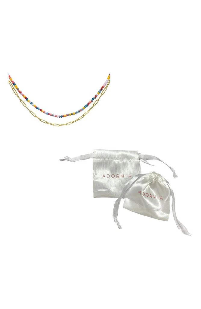 商品ADORNIA|Spring 2022 14k Yellow Gold Vermeil Multi Color Bead and Paper Clip Necklace,价格¥152,第2张图片详细描述