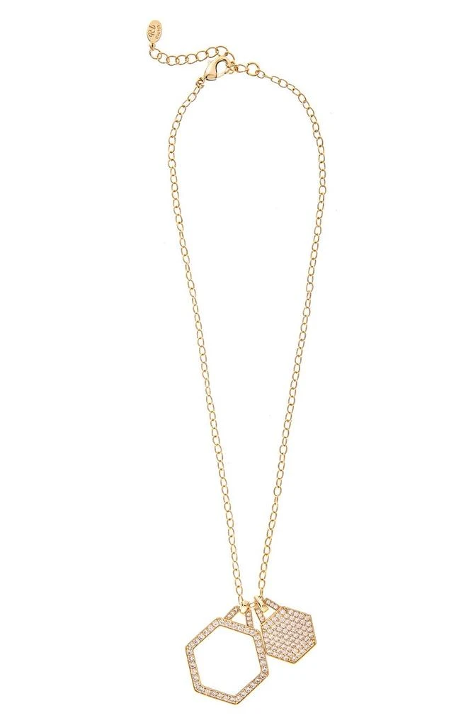 商品Rivka Friedman|18K Gold Plated CZ Hexagon Pendant Necklace,价格¥577,第1张图片