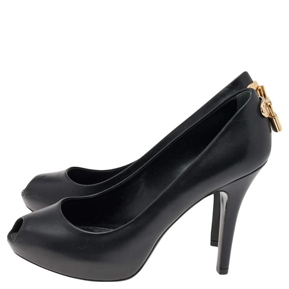 商品[二手商品] Louis Vuitton|Louis Vuitton Black Leather Oh Really!  Pumps Size 38,价格¥3236,第4张图片详细描述