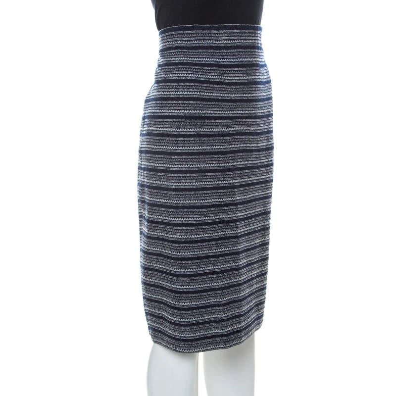 商品[二手商品] St. John|St. John Collection by Marie Gray Navy Blue Striped Knit Skirt XL,价格¥1103,第2张图片详细描述