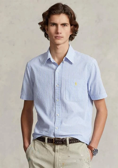 商品Ralph Lauren|Ralph Lauren Rl Prepster Classic Fit Seersucker Shirt,价格¥665,第1张图片