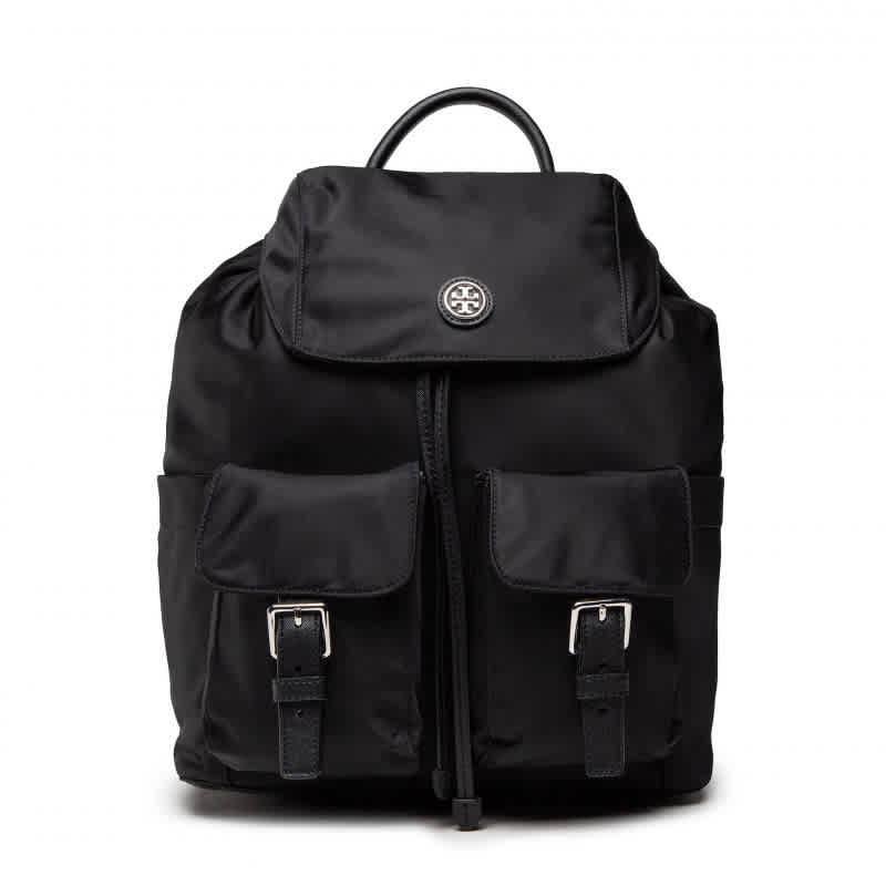 商品Tory Burch|Ladies Nylon Flap Backpack In Black,价格¥1823,第1张图片