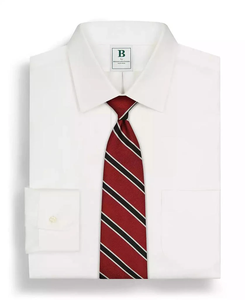 商品Brooks Brothers|Men’s Regular Fit Non-Iron Spread Collar Solid Pinpoint Dress Shirt,价格¥665,第4张图片详细描述