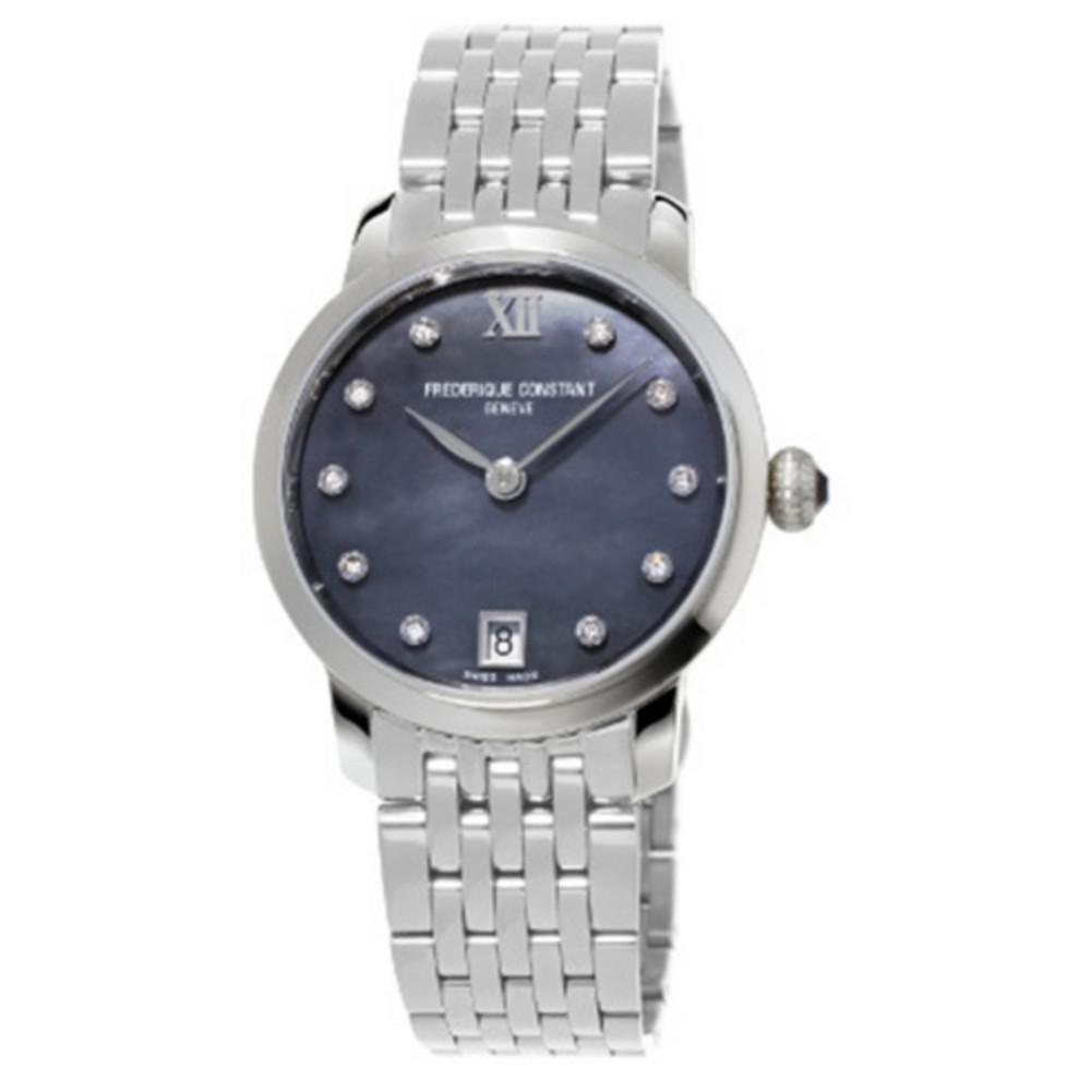 Women's Swiss Slimline Diamond (1/20 ct. t.w.) Stainless Steel Bracelet Watch 30mm商品第1张图片规格展示
