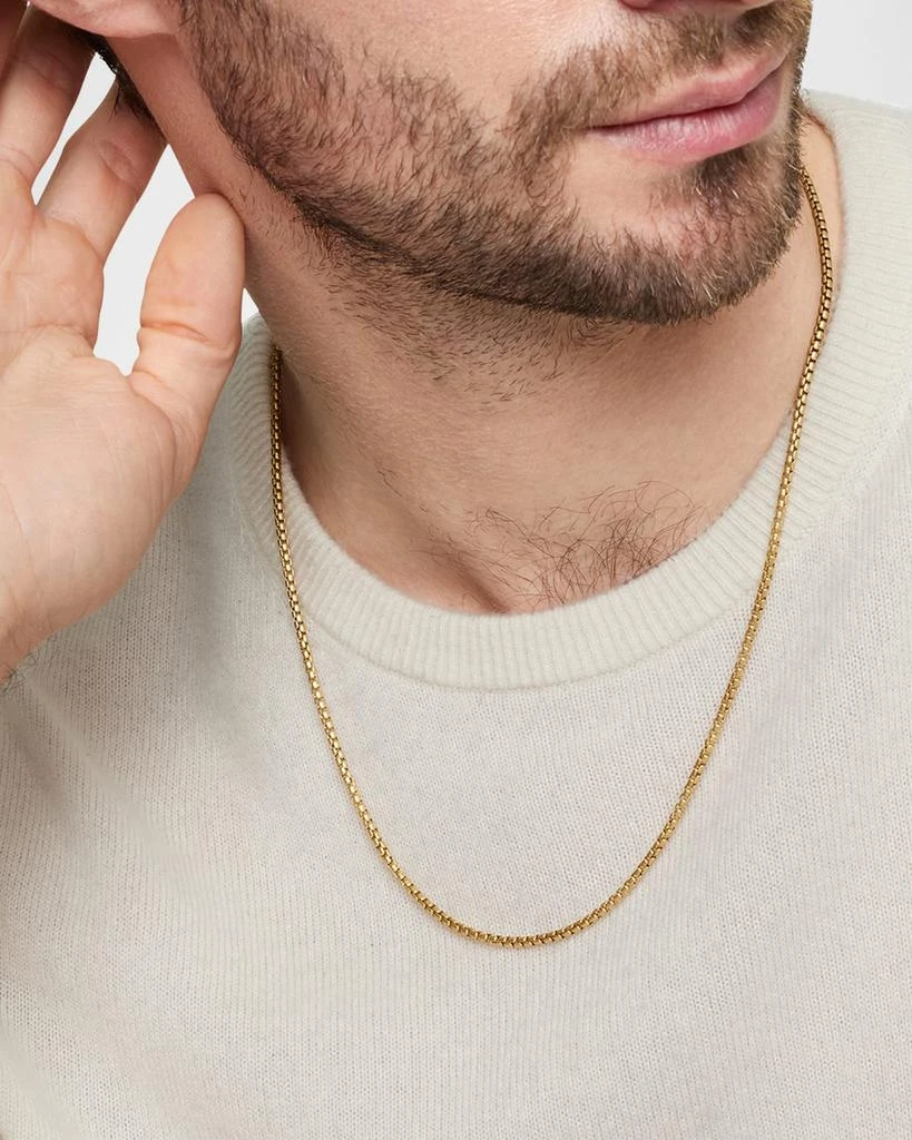 Men's Box Chain Necklace in Brushed 18K Gold, 2.7mm 商品