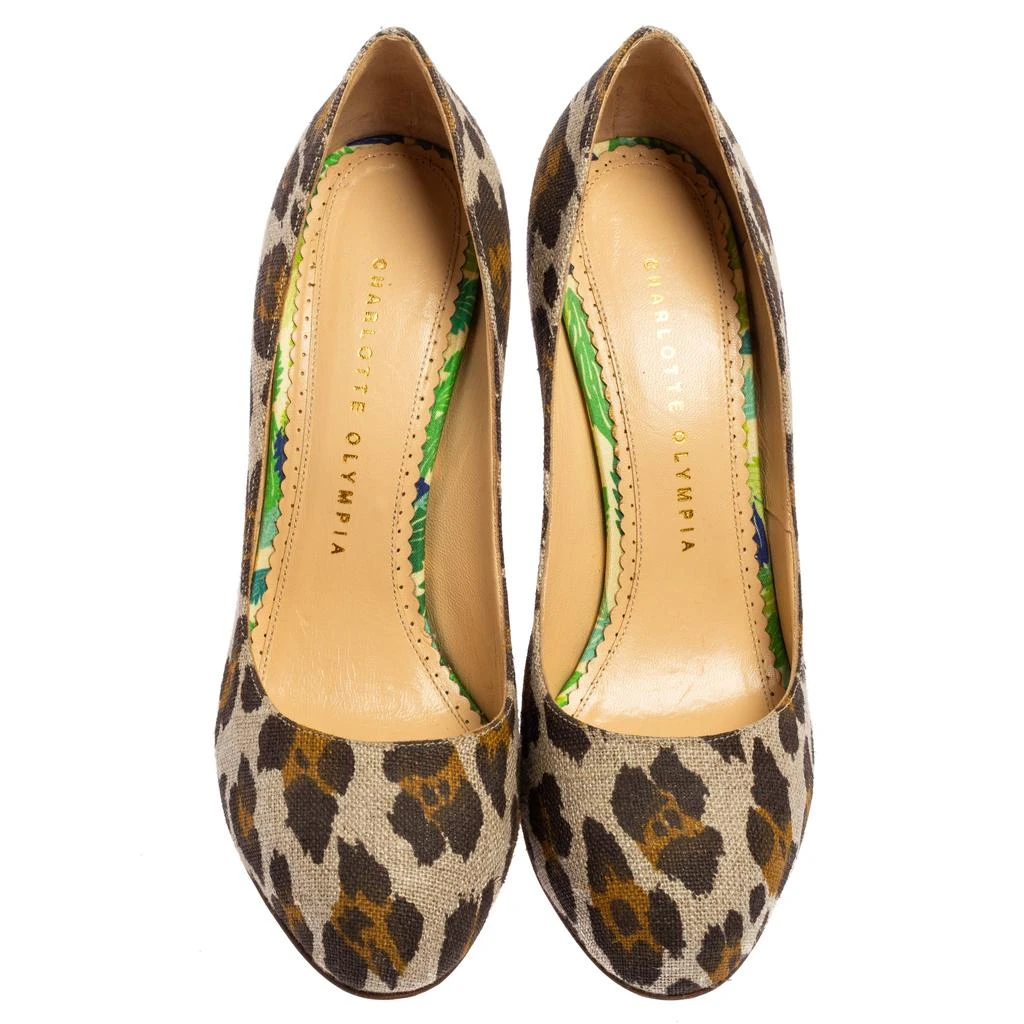 商品[二手商品] Charlotte Olympia|Charlotte Olympia Tricolor Animal Print Canvas Platform Pumps Size 38,价格¥828,第3张图片详细描述