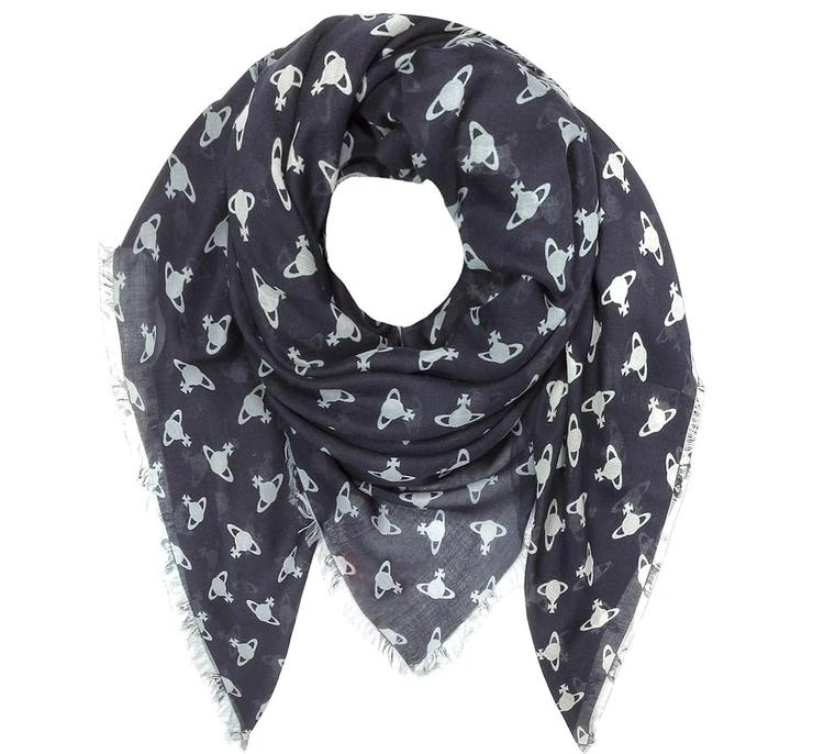 商品Vivienne Westwood|Vivienne Westwood Navy Blue Absence of Orbs Woven Modal and Wool Wrap,价格¥1252,第1张图片