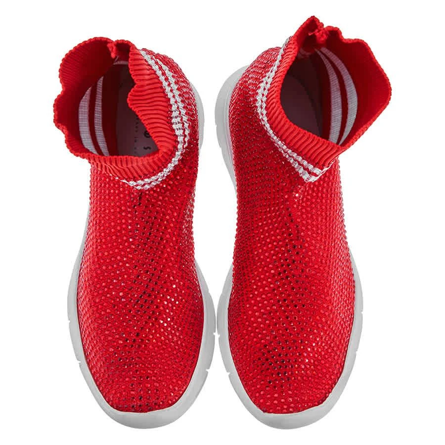 商品Joshua Sanders|Ladies Red Sneakers Sock All Strass,价格¥631,第3张图片详细描述