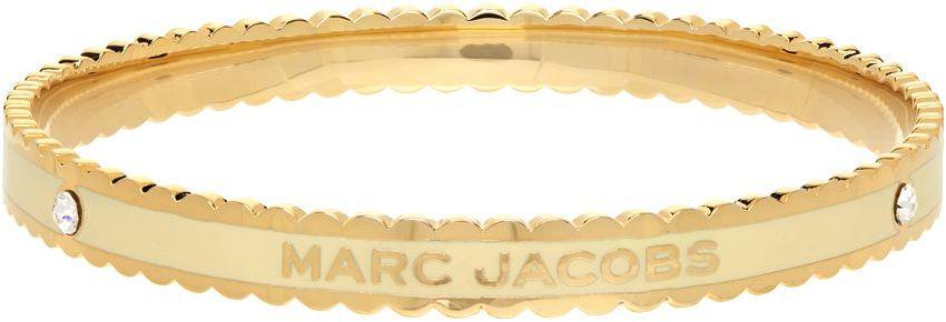 White & Gold 'The Medallion' Scalloped Bangle Bracelet商品第5张图片规格展示