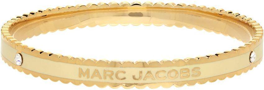 商品Marc Jacobs|White & Gold 'The Medallion' Scalloped Bangle Bracelet,价格¥712,第7张图片详细描述