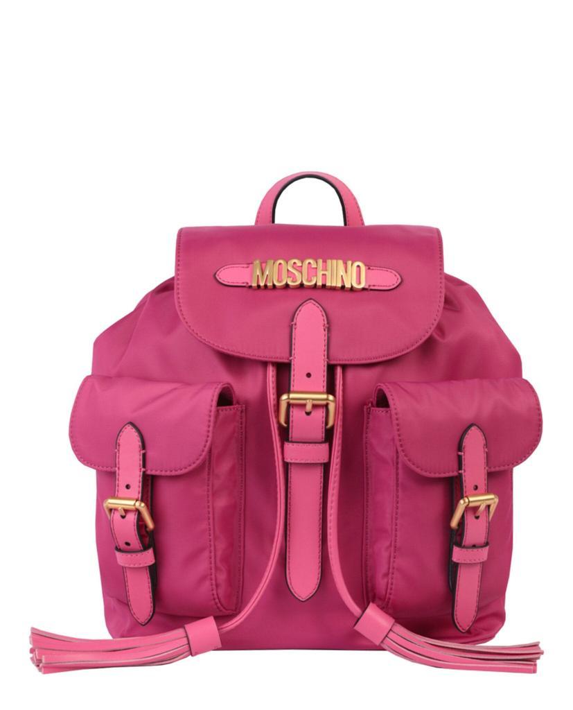 商品Moschino|Nylon Logo Plaque Backpack,价格¥4017,第1张图片