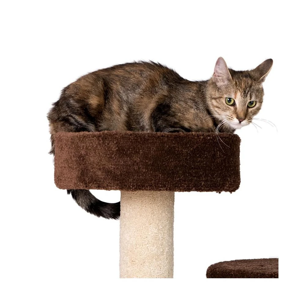 Carpeted Real Wood Cat Tree Condo 商品