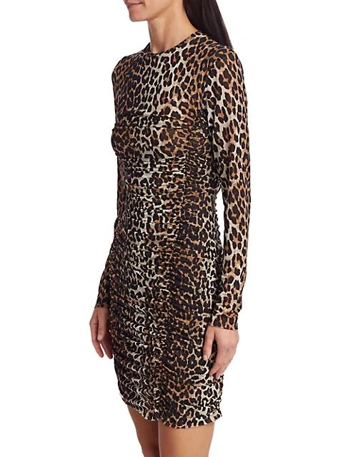 商品Ganni|Leopard Print Mesh Dress,价格¥465,第4张图片详细描述