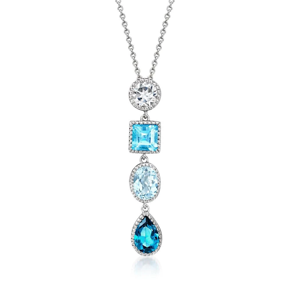 商品Ross-Simons|Tonal Blue and White Topaz Pendant Necklace in Sterling Silver,价格¥788,第1张图片