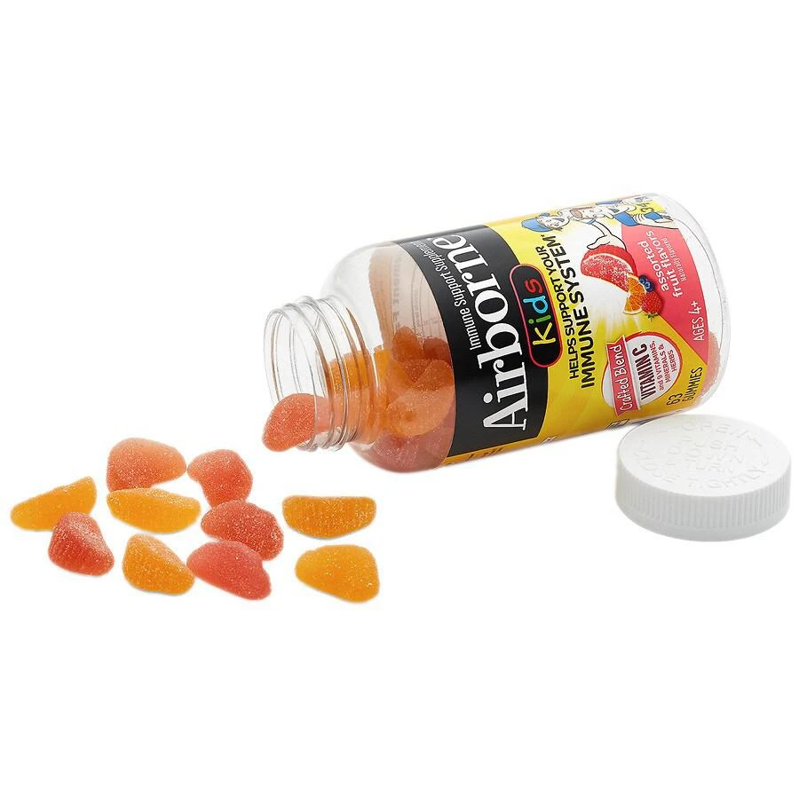 商品Airborne|Vitamin C, E, Zinc, Minerals & Herbs Kids Immune Support Supplement Gummies Assorted Fruit,价格¥193,第2张图片详细描述